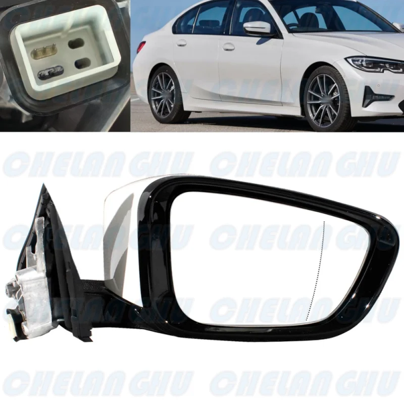 Pre BMW G20 G28 320I 330I 2019 2020 2021 2022 2023 Pravá strana 5pins biely maľovaný napájanie napájanie napájacie zrkadlo Zostava zrkadla Zostava zrkadla
