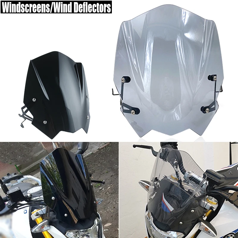 Pre BMW G310R G 310R 2017 2018 2019 2020 2021 Černé sklo motocyklového skla s montážnou konzolou G310 R ABS Plastové diely