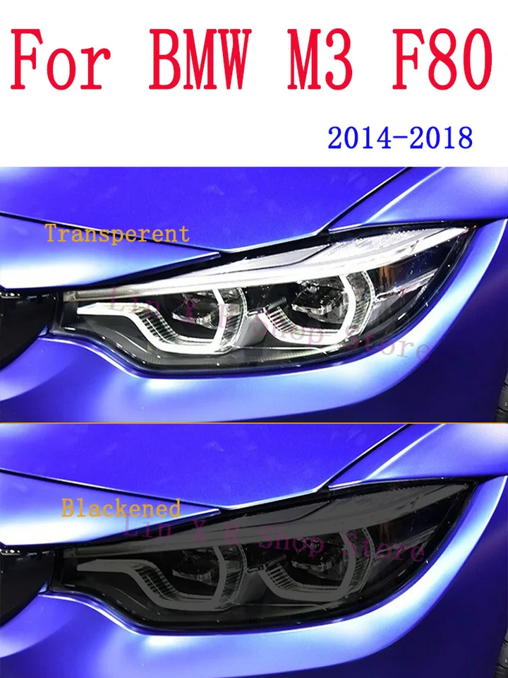 Pre BMW M3 F80 2014-2018 Vonkajší svetlomet proti prednej lampe TINT TINT TPU TPU TPU Cover Cover Accessories