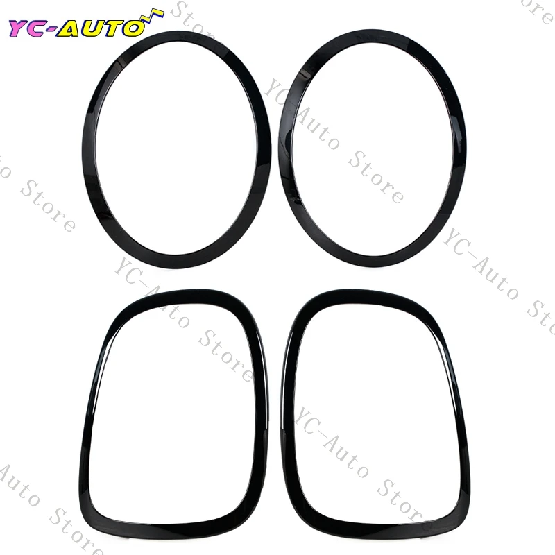 Pre BMW Mini Cooper F55 F56 F57 2014-2021 Čierny svetlometový zadný prsteňový kruhový obklad CARACCESSORS 51137300631/51137300632