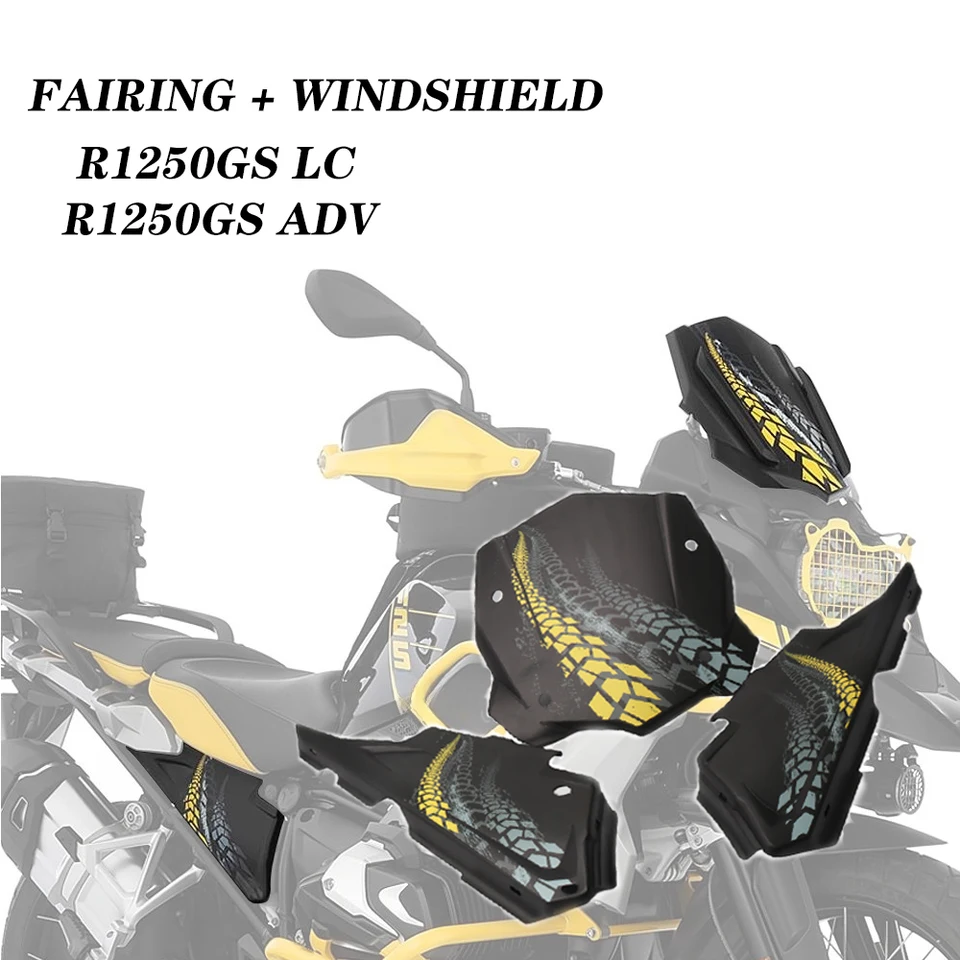 Pre BMW R 1200 1250 GS R1250GS Adventure R1200GS LC Adventure Adv Nové čelné sklo Černé sklo Viser Strážna bočné panely
