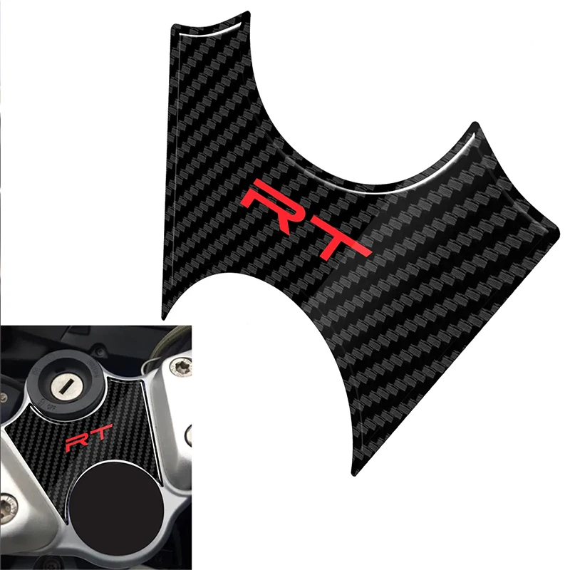 Pre BMW R 1200 RT 2010 2012 2012 2013 R1200RT 3D Motocykel uhlíka-vzhľad horného trojitého strmeňa Cover Ochranca nálepka nálepky