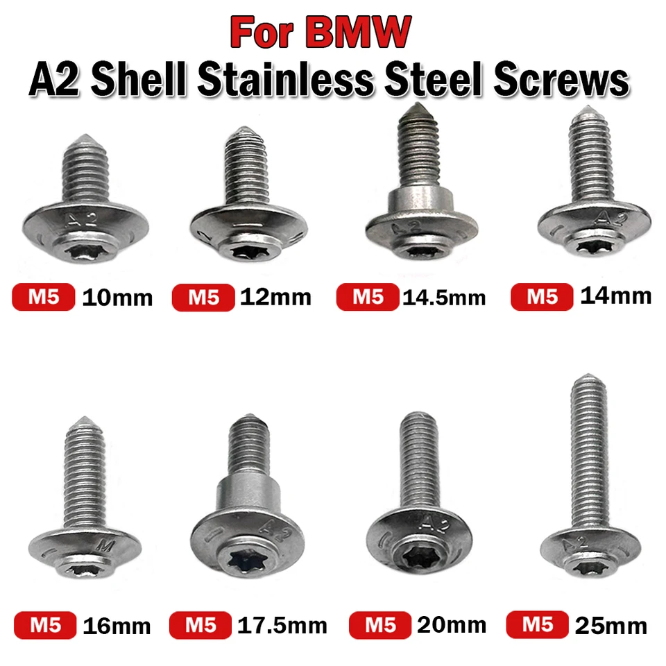 Pre BMW R1200GS ADV R1250GS R1200RT S1000XR RR S1000R C600 C650GT R1250 F750GS F850GS Skrutky z nehrdzavejúcej ocele Motocyklu