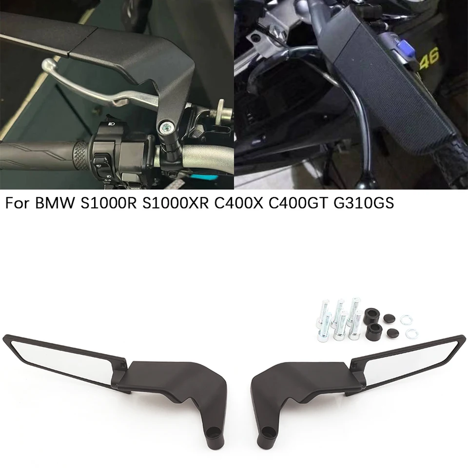Pre BMW S1000R S1000XR C400X C400GT G310GS G310 Motocyklové príslušenstvo Spätné zrkadlo Fixné veterné krídlo nastaviteľné otáčanie Nové otáčanie