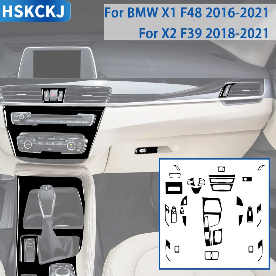 Pre BMW X1 F48 2016-2022 X2 F39 2018-2022 Príslušenstvo Klavír Čierne plasty CAR CARDEL AIR VIAC ZOBRAZENIE OVERAČNÉHO PANEL