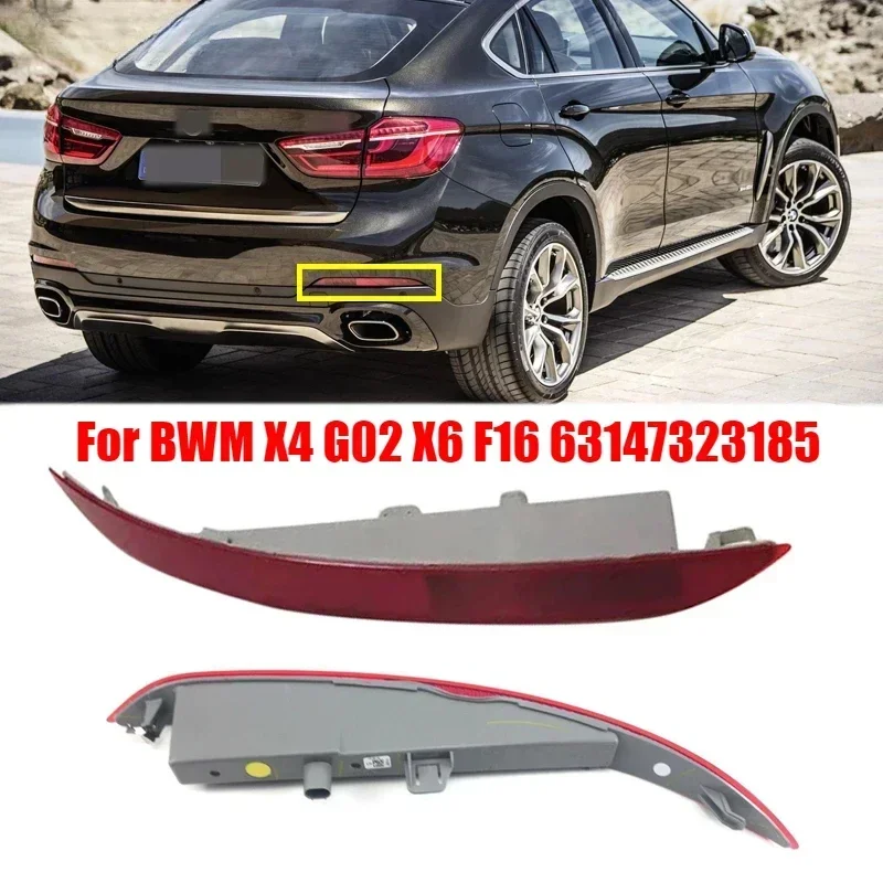 Pre BMW X4 G02 X6 F16 2007-2021 Zadná zadná brzdová brzdová brzdová lampa Bumper FOG Hmlová reflektor reflektor výstražnej brzdovej lampy 63147323185