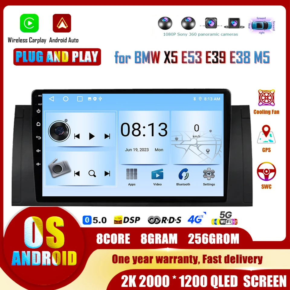 Pre BMW X5 E53 E39 1999 - 2006 Radio CarPlay Car Automotive Multimedia Player Intelligent System Android Auto Navigation GPS DSP DSP