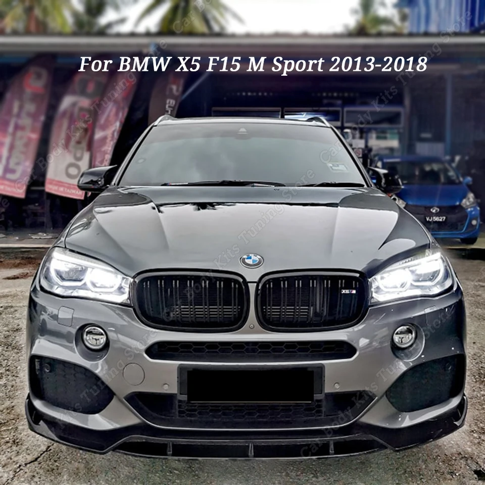 Pre BMW X5 F15 M Sport 2013 2014 2015 2016-2018 Predný nárazník automobilu Splitter Lip Difuser Body Supen Supiler Gloss Black Abs