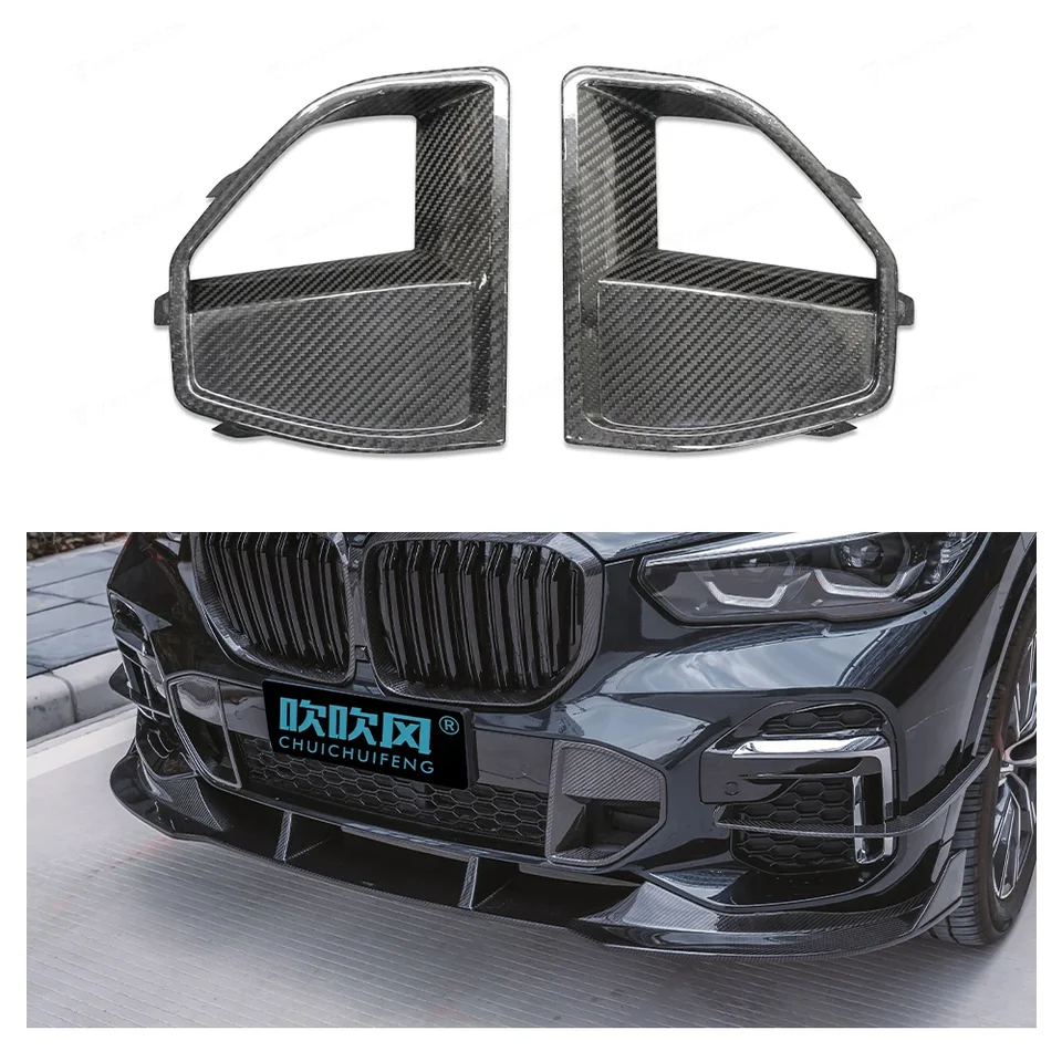 Pre BMW X5 G05 2022-2024 Skutočné suché uhlíkové vlákniny Body Súprava predného nárazníka vzduchu Vzduch Vetka Fender Bočná vetra