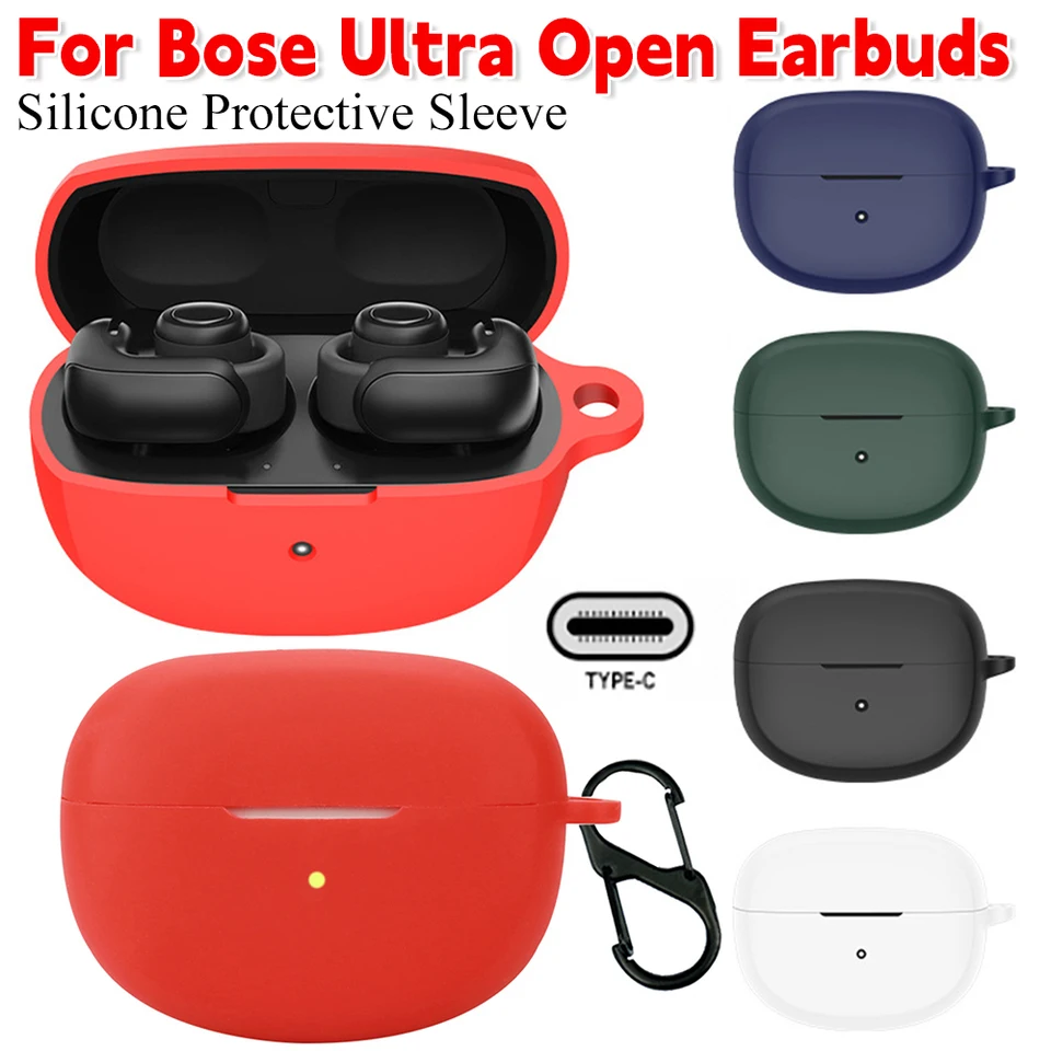Pre Bose Ultra Open Uznaky Silikónové ochranné puzdro s prenosným krytom nabíjacieho puzdra slúchadiel v karabíne