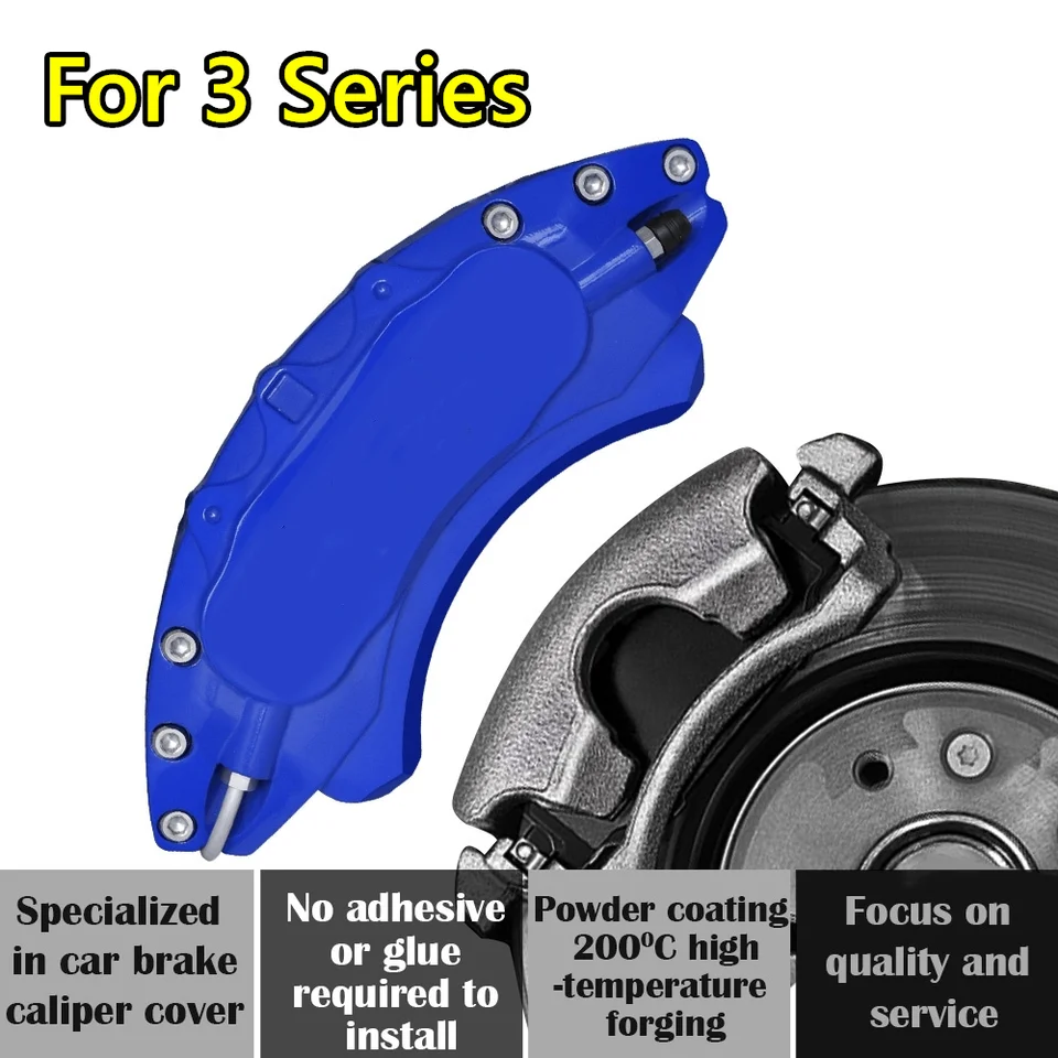 Pre brehový strmeň BMW 3 Series Caser Caliper Cover Hliník zliatiny Kovová súprava 320I 330I 330CI 2004 2005 2007 2008 2009 2009 2011 2011 2016