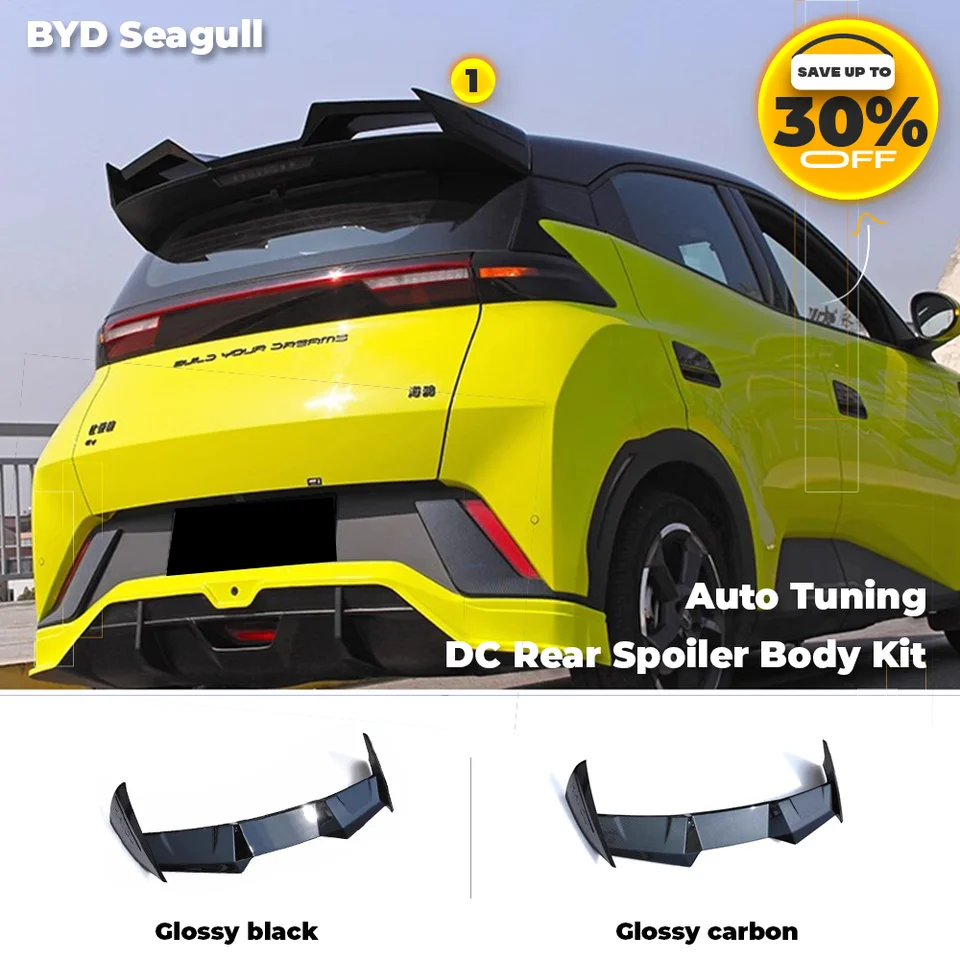 Pre BYD 2023 EV Sport Tuning 2024 Kit Kit Body Byd BYD Zadný spojler lesklý čierny uhlíkový vlákn