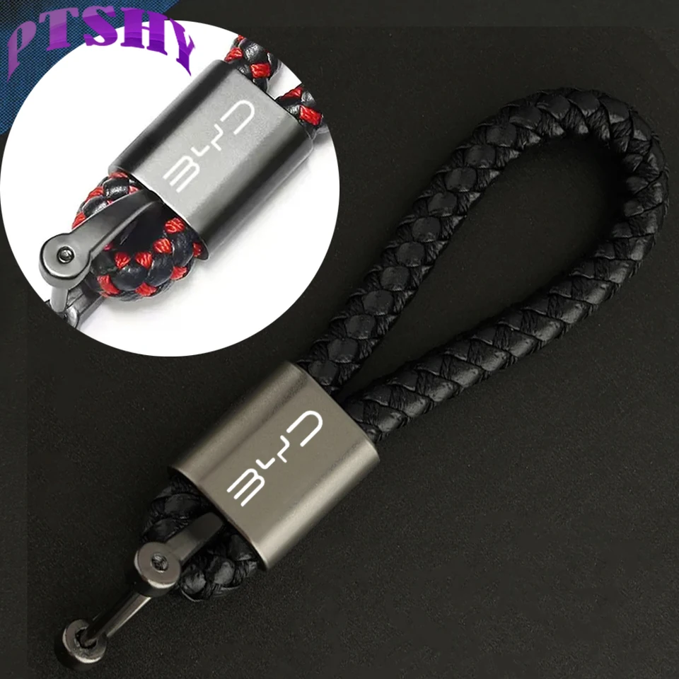 Pre BYD Atto 3 Act 3 Tang F3 E6 Yuan Plus Song plus ev f0 f3 qin han Dolphin Car Accessories spletené lano keyring kovové kľúče