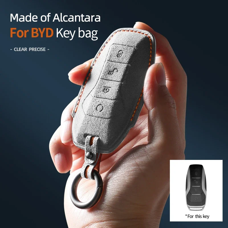 Pre BYD EA1 Han EV Qin Song Plus DMI Yuan Plus Tang Atto 3 EV Suede Leather Key Cover Keychain Key Key Case Accessories