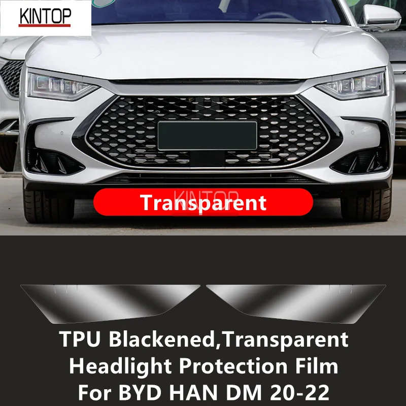 Pre BYD Han DM 20-22 TPU Blackened, priehľadný ochranný film svetlometov, ochrana pred svetlometom, modifikácia filmu