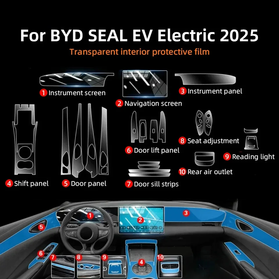 Pre BYD SEAL EV Electric 2025 Príslušenstvo TPU prevodový panel GPS Center Console PPF Ochranná nálepka Interiérový film Priehľadný