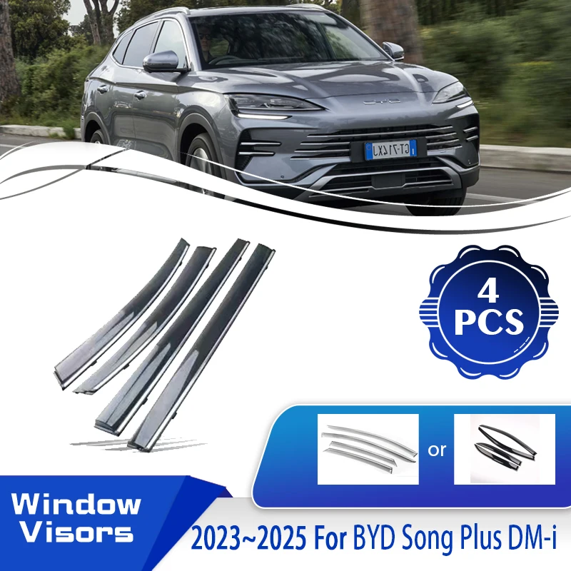 Pre BYD Song Plus DM-I Seal U Sealion 6 2023 2024 2025 Vysoké okno Vietor Sun Sun Rain Dažďový deflektor DEFLOCK THORE ADNINGS DODATOK