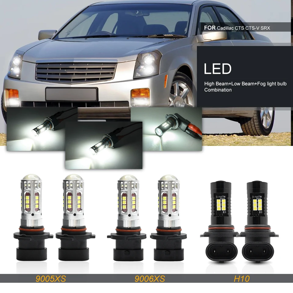 Pre Cadillac CTS CTS-V 2003-2007 SRX 2004-2009 Predný nárazník LED LED HI/LO Beam Svietiteľka FOG SPRAVA HORBY SPIKLA 9005XS 9006XS 9145