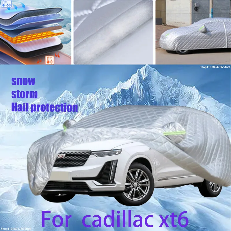 Pre Cadillac XT6 vonkajšia bavlna Zhustá markíza pre automobil Anti Hil Hil Snow Covers Sunshade Nepložitý odolný prach