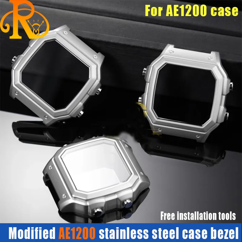 Pre Casio AE1200 Modifikácia Modifikácie Case Mod All Metal Case 3299 AE-1200 Zakladaný prsteňový súprav