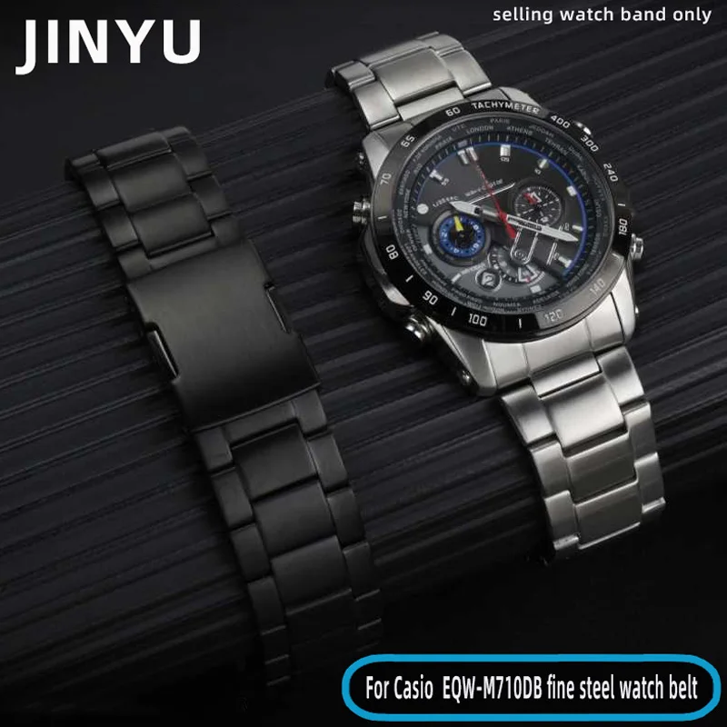 Pre Casio Edifice 5061 Fotoelectric Wave Series Solidless Cadless Ocel Strap Pánske hodinky Band EQW-M1000 M1001 Arc náramok 22 mm