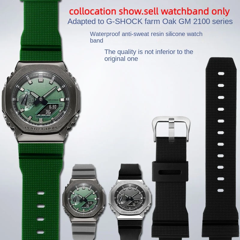 Pre Casio G-Shock GM-2100 GM-S2100 GA-2100 GM-5600/GA5600 Živé hodinky Men čierne zelené modré gumové športové potenie hodinky