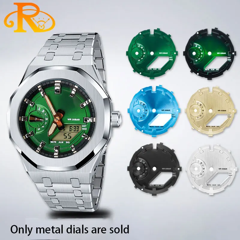 Pre Casio GA2100 GA2110 Nový kovový povrchový číselník upravený GA-2100 GA-2110 Slnko vzorkovaný matný lak Vnútorný ráme