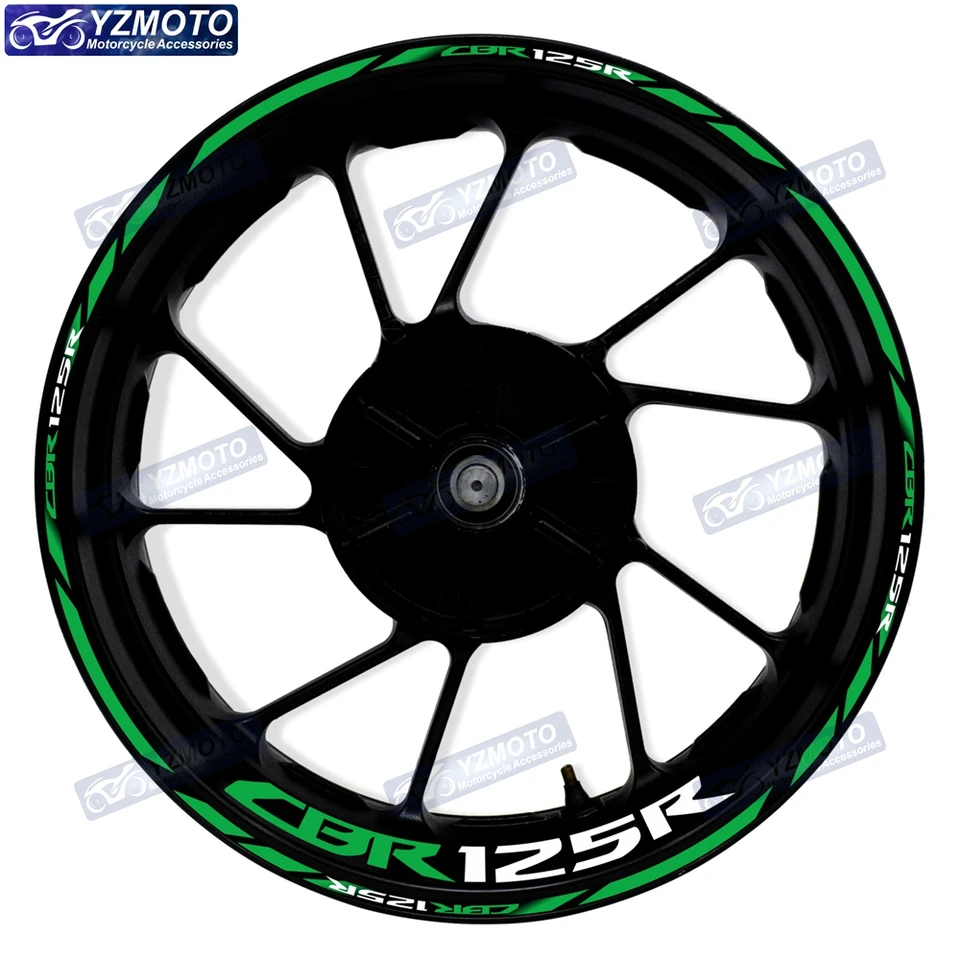 Pre CBR125R CBR 125R Motocyklové príslušenstvo predné a zadné 17 -palcové kolesové nálepky nálepky vodotesné nálepky reflexných ráfikov