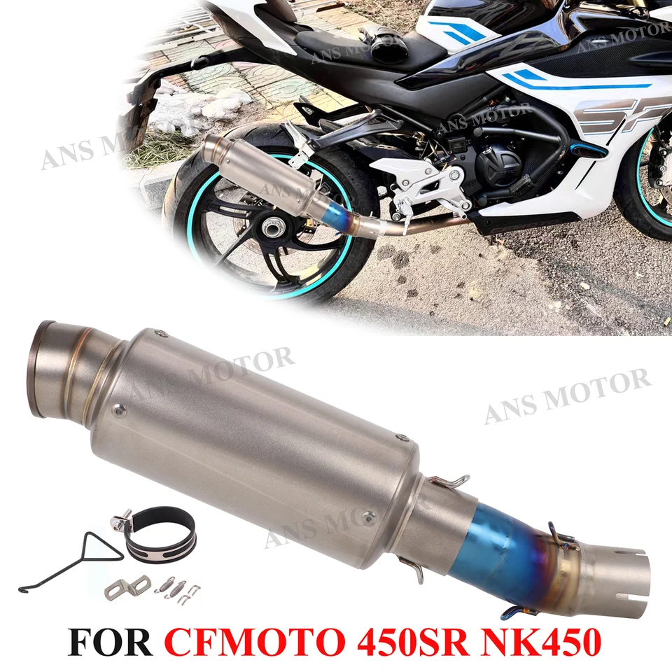 Pre CFMoto 450SR 450nk 450SS 2022 -2024 Motocykel Výfukový sklz strednú linkovú potrubie na potrubí 51 mm 450SR výfukových plynov