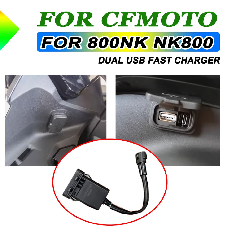 Pre CFMoto 800nk NK800 2023 2024 800 NK 800 Motocyklové príslušenstvo Mobilný telefón Dual USB rýchly nabíjací relé adaptér Zásuvka