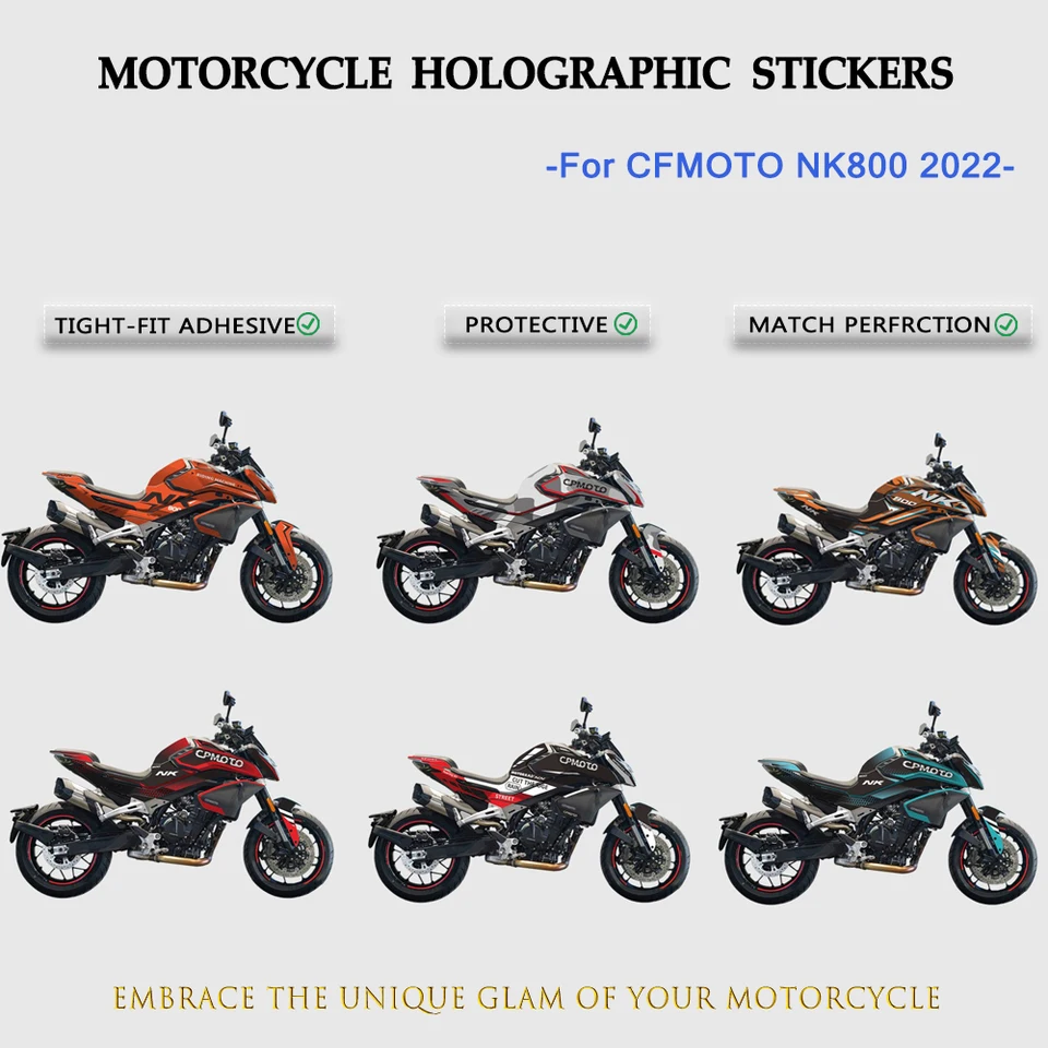 Pre CFMoto NK800 800NK 2022-2024 Motocykelový kapotáž Holografické nálepky Nálepky na nálepku