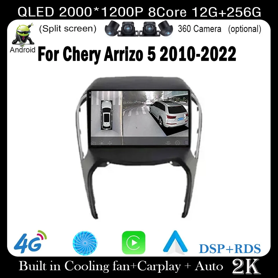 Pre Chery Arrizo 5 2010-2022 IPS QLED Android 14 Car Radio Video Auto 4G+WiFi multimediálne stereofónne obrazovky navigáciu CarPlay