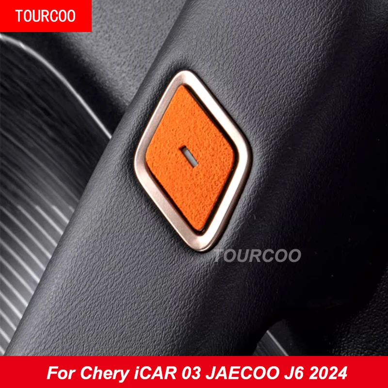 Pre Chery ICAR 03 JAECOO J6 2024 Rukoväť na autá Sued Suede Ochranná nálepka Alcantara Interiérové ​​príslušenstvo
