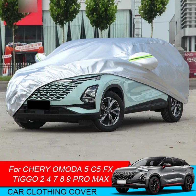 Pre Chery Omoda 5 C5 Tiggo 2 3x 4 5x 7 8 9 Pro Max 2018-2025 Plné auto kryt Dažďový mráz Snehový prach Nepremokavý ochrana ochrany príslušenstva