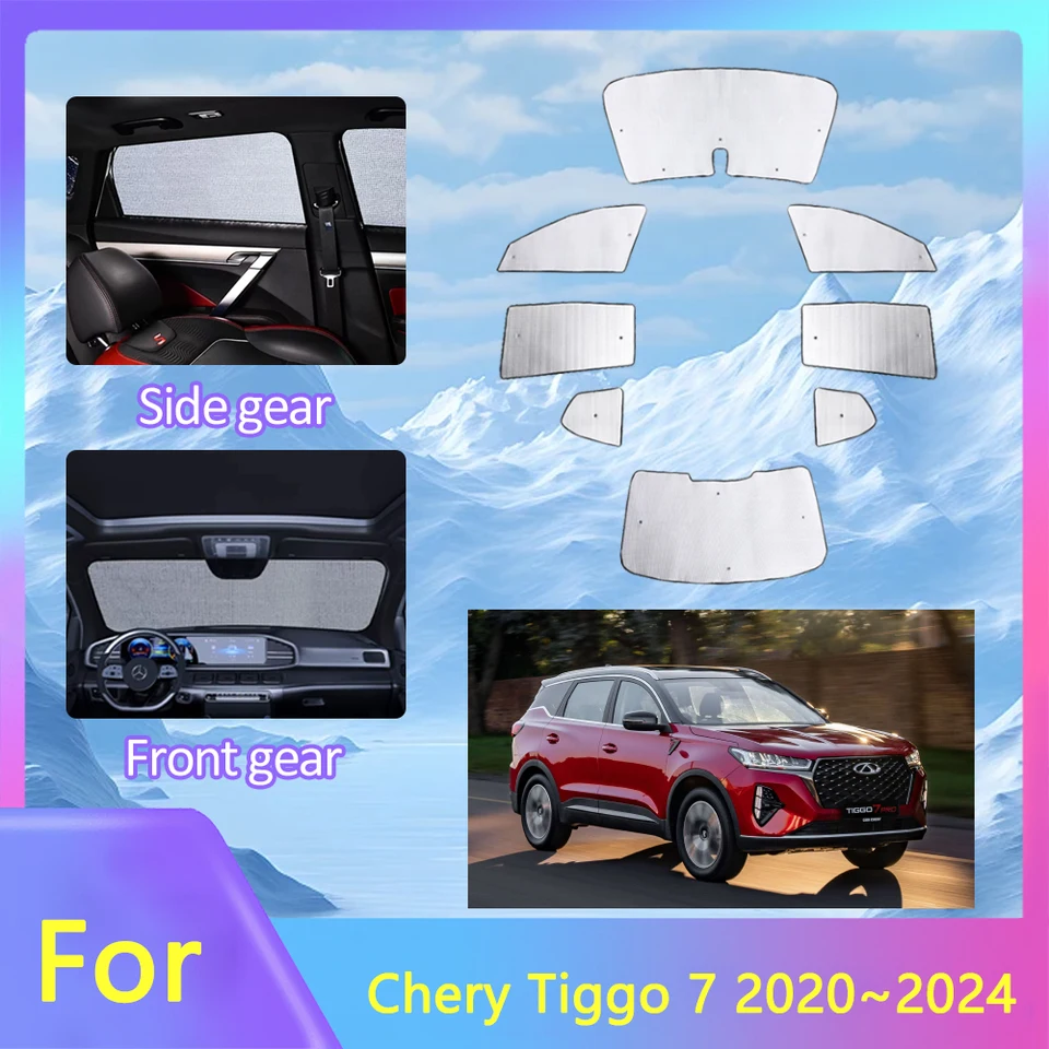 Pre Chery Tiggo 7 Plus Pro Mk2 2020 ~ 2024 Plné krycie Sunshades Car Sunshade Windows Sunshading Fownix Tiggo XCite X-Cross 7 Pro