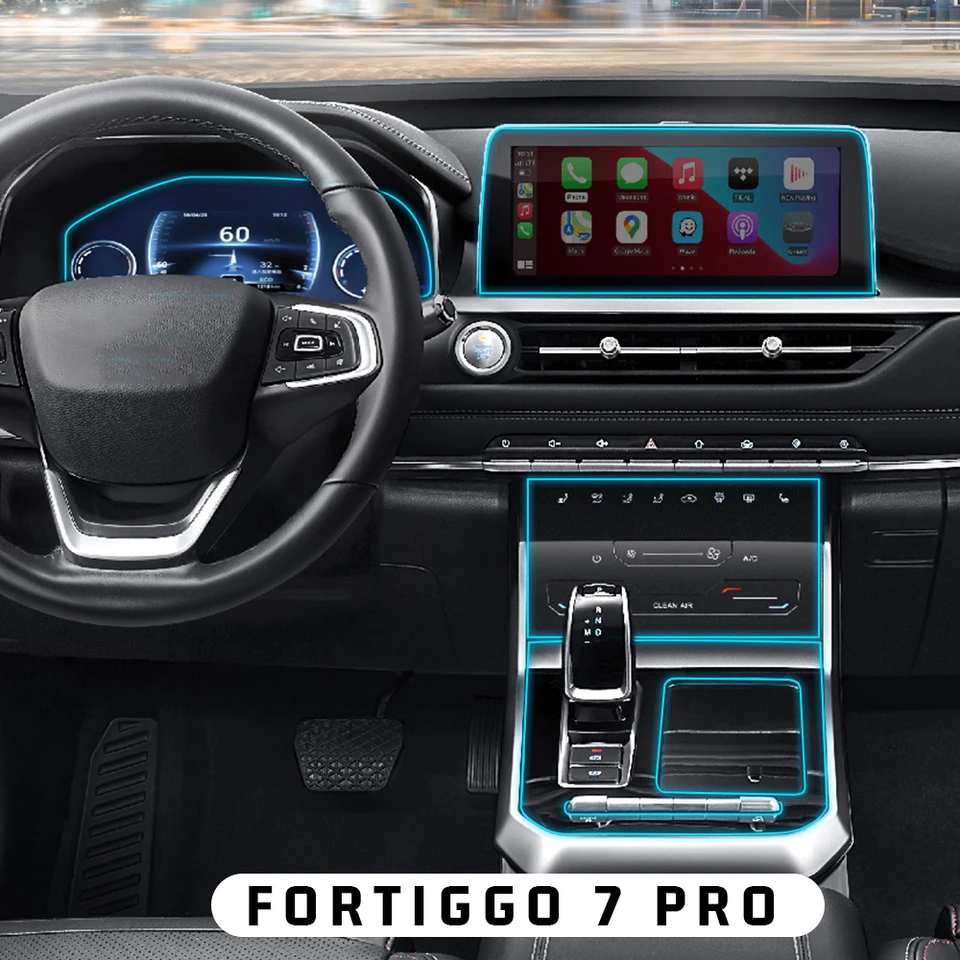 Pre Chery Tiggo 7 Pro 2020 2021 2022 TPU Gearbox Panel Film Film Dashboard Ochranná nálepka Interiér Anti-Scratch Car Auto