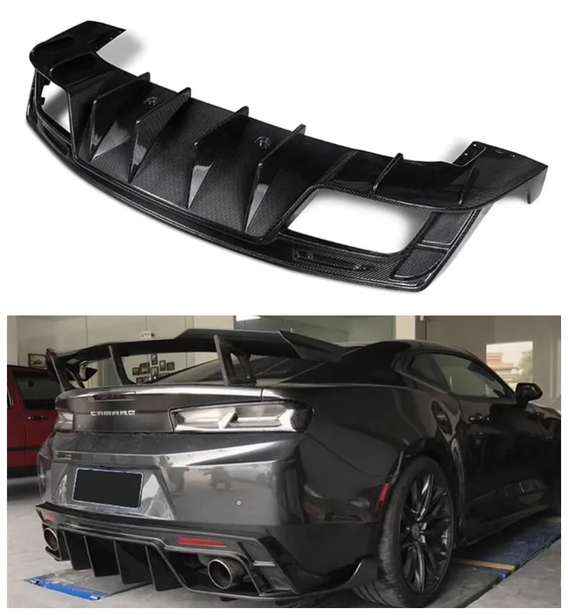 Pre Chevrolet Camaro 2011-2017 Skutočný spojler zadného difúzora uhlíkových vlákien celotelová súprava