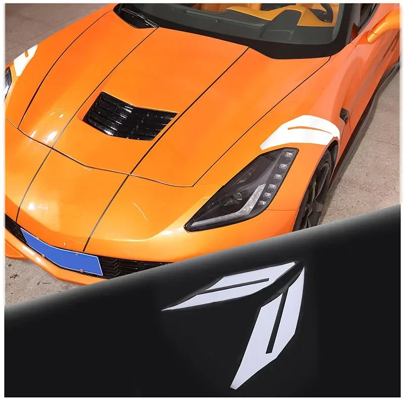 Pre Chevrolet Corvette C7 2014-2019 PVC Svetlomet Declight Ozdobné nálepky Exteriérové ​​modifikácie Modifikácie Príslušenstvo 2ks