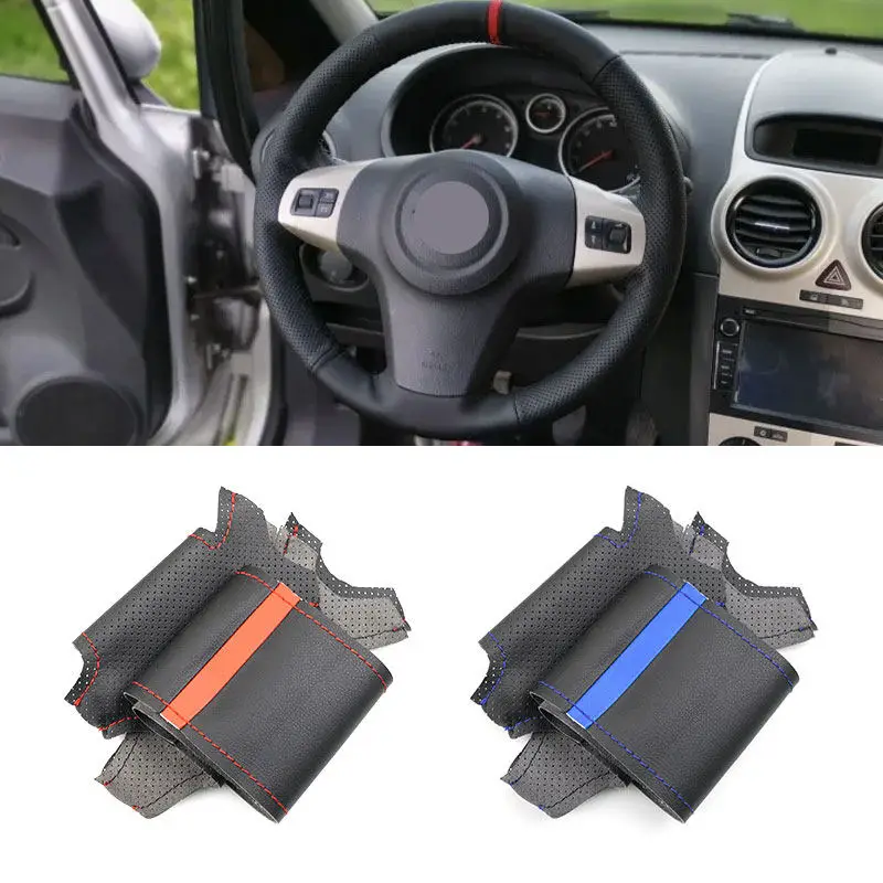 Pre Chevrolet Niva 2009-2017 pre Opel Vauxhall Corsa (D) Mikrofibrik perforovaný kožený volant Chráni
