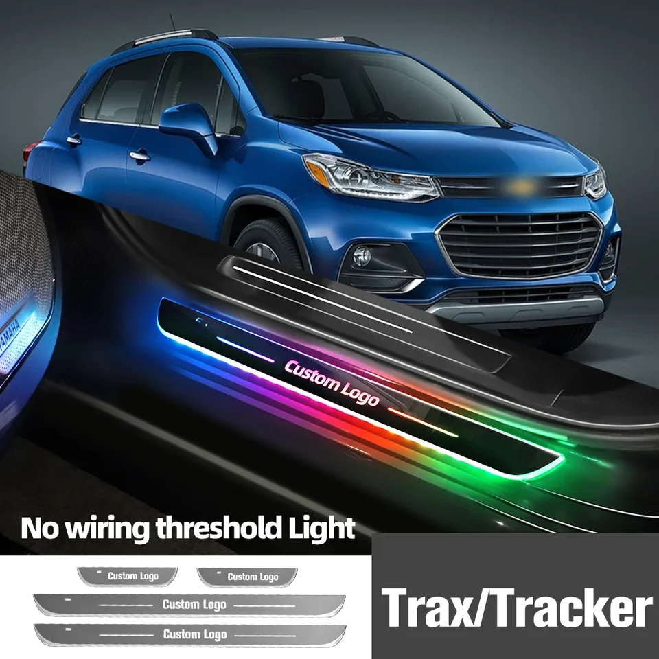 Pre Chevrolet Trax Tracker 2012-2022 2018 2019 SILL SILL LOGE Prispôsobené logo LED LED LED VIDKA PREAL PEDAL LAMP DODATOK