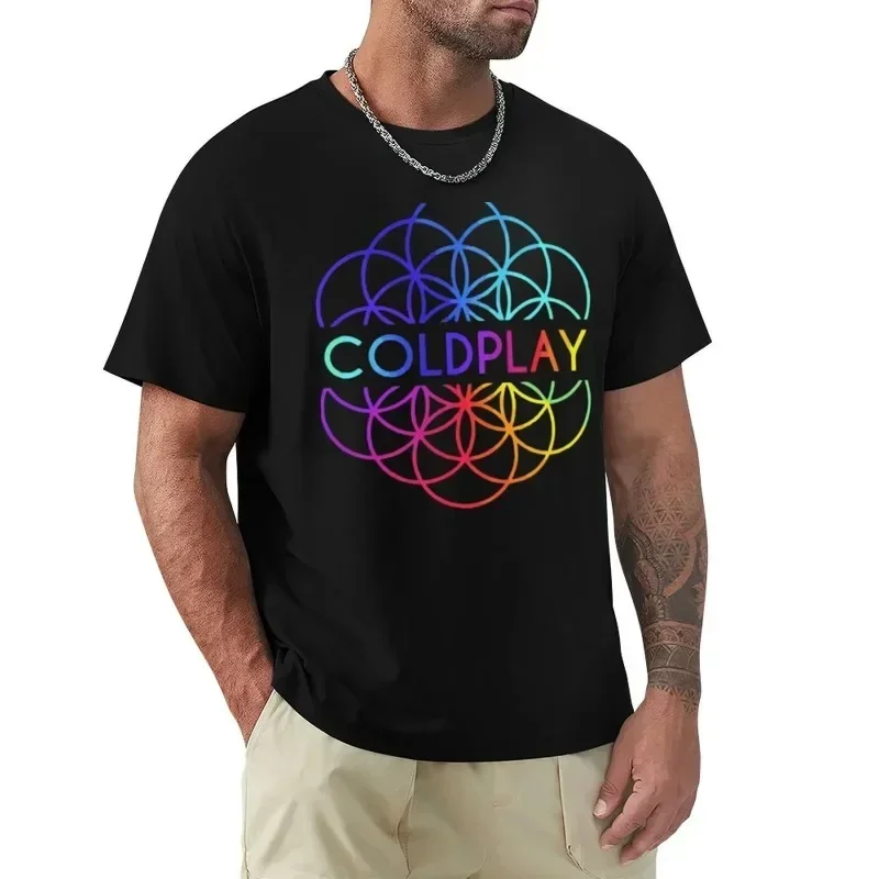 Pre chlapec tričko CrewNeck Short-Sleev T tričko Pánske tričko 2024 Summer Hipster Cold Play Logo Tričko Tričko oblečenie