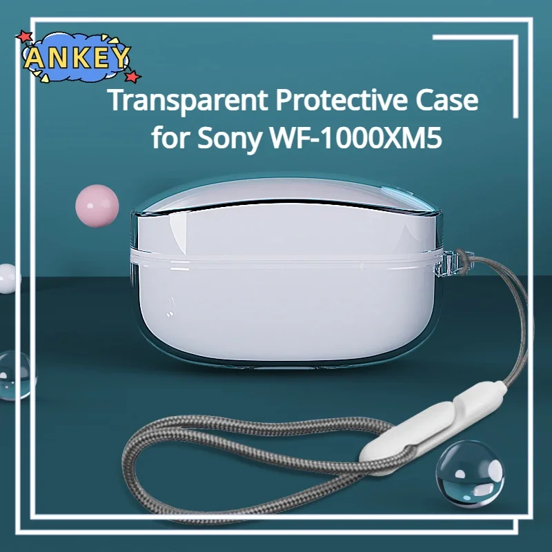 Pre chránené puzdro Sony WF-1000XM5 Priehľadné priehľadné čisté TPU pokrýva 1000xm5 WF1000XM5 Bluetooth SHELPEL SHELLISLE prenosné prenosné slúchadlá