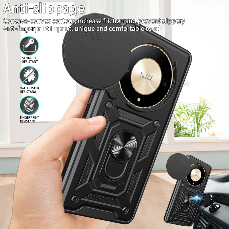 Pre cti Magic 5 Lite 5G puzdro Magnetický držiteľ prsteň Púzdro pre cti Magic5 Lite 5G Magic5Lite Slide Camera Armor Zadný kryt