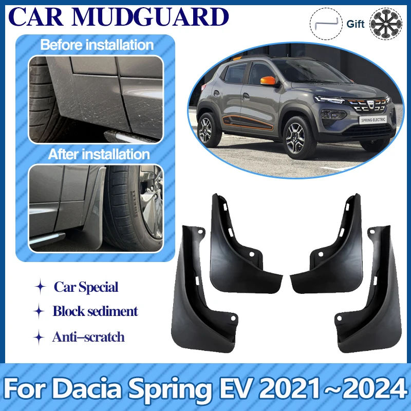 Pre Dacia Spring EV 2023 Príslušenstvo Renault City KZE E Tech 2021 ~ 2024 Klapky na bahenné chlopne