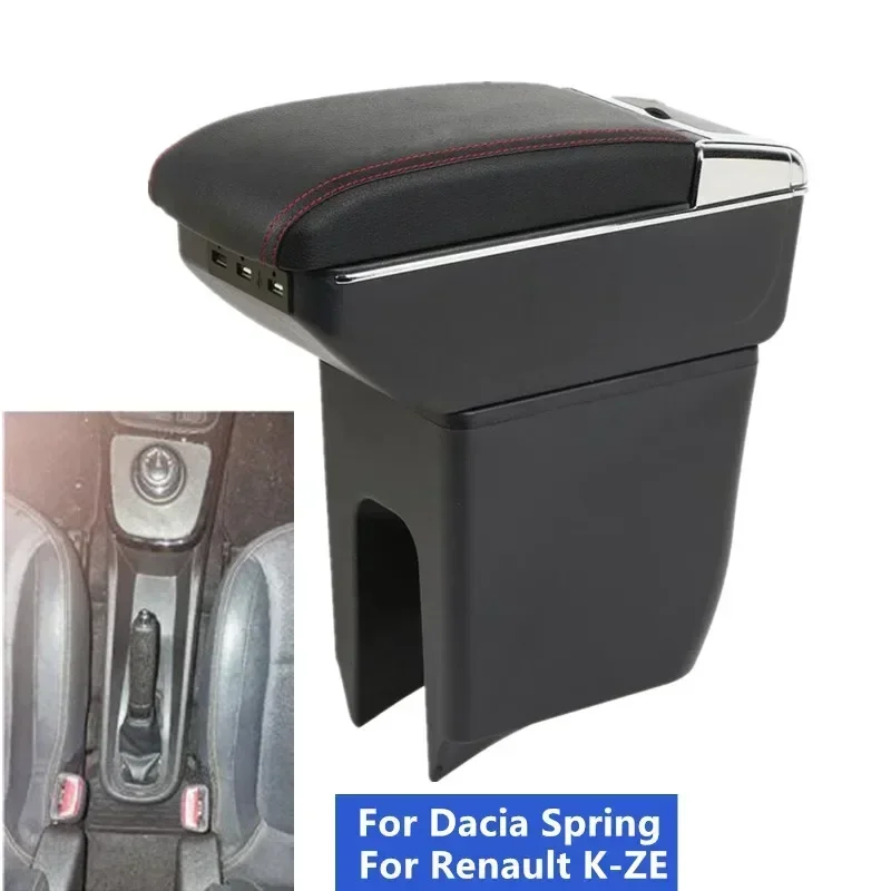 Pre Dacia Spring Lirl lapacie pre lakťovú opierku pre Renault K-ze Center Storage Storage Box Držiteľ držiaka popolníka USB CAR CAR