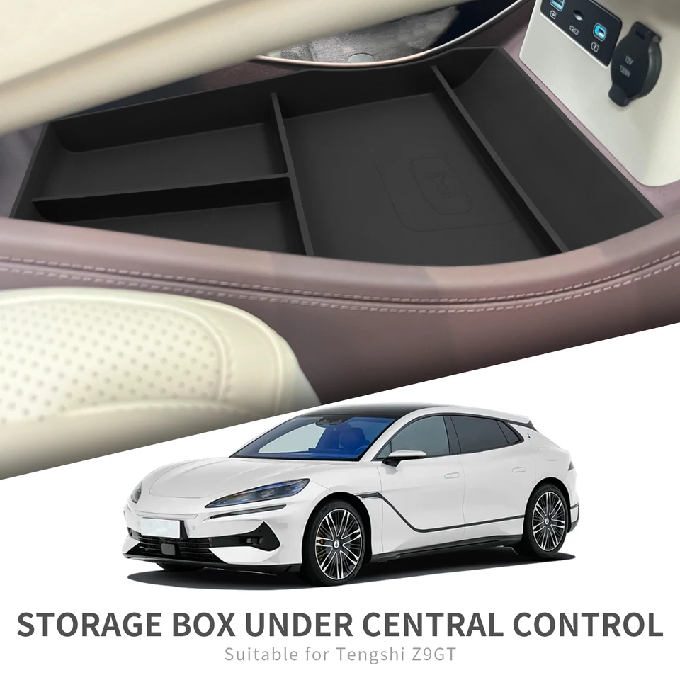 pre Denzu Z9 GT 2024 2025 Center Console Lower Storage Box Car Tray Silikone Organizátory Príslušenstvo Tiding Čierna