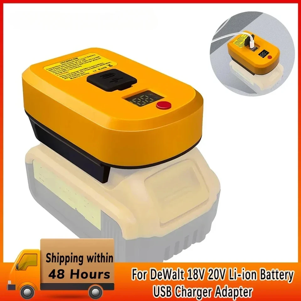 Pre dewalt 18V 20V li-ion batériu USB nabíjačku USB, prenosná náhradná nabíjačka pre dewalt batériu s displejom typu C & LCD