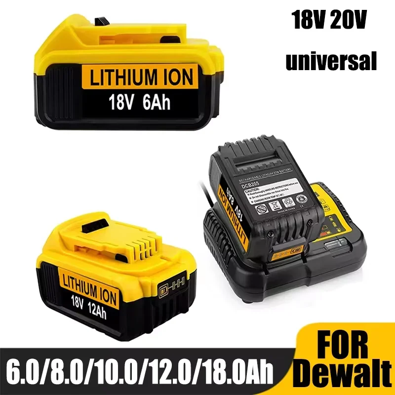 Pre Dewalt 20V 6.0AH Nabíjateľná batéria pre dewalt bezdrôtový skrutkovač vŕtací skrutkovač Kľúčové batérie DCB200 DCD790