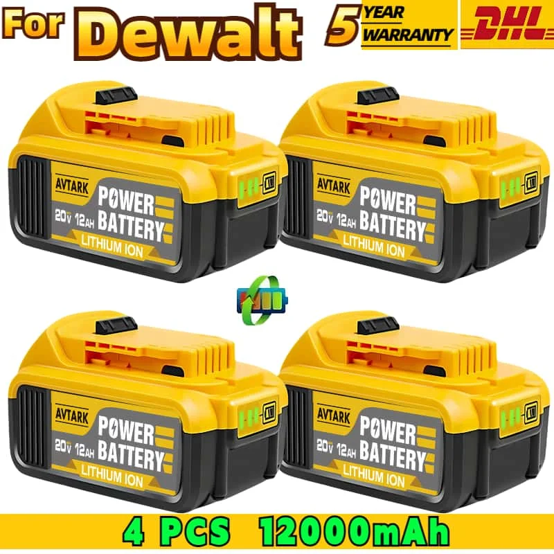 Pre dewalt Original 20V, 12.0AH, DCB115, DCB118 nabíjačka, rýchle nabíjanie, lítiová batéria, nástroj na batériu DCB184 DCB182