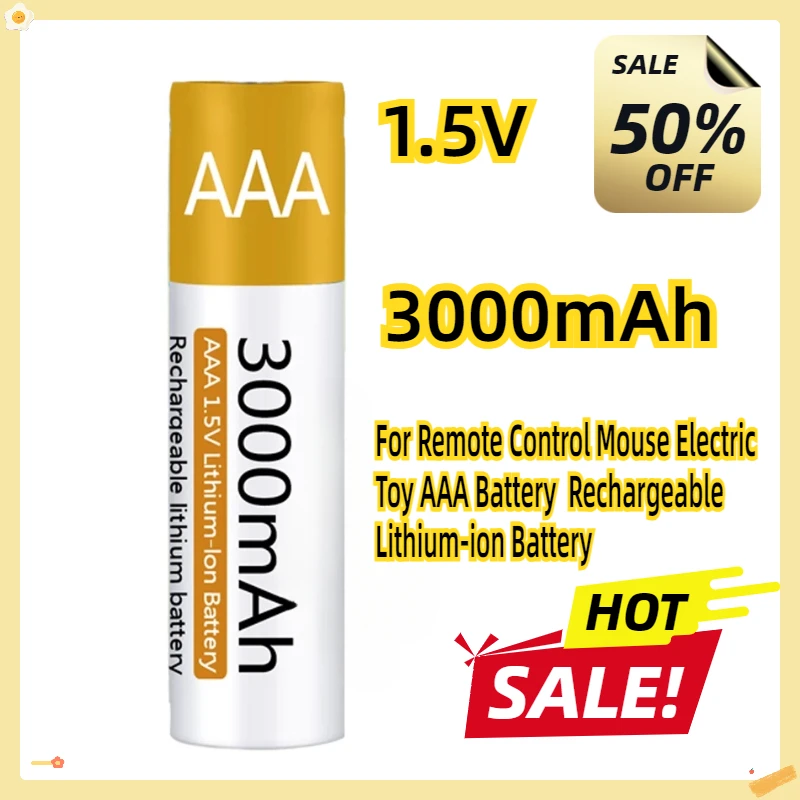 Pre diaľkovú ovládač myši s elektrickou hračkou AAA AAA 1,5 V Nabíjateľná 3000 mAh lítium-iónová batéria